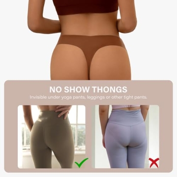 DEANGELMON Seamless Thongs for Women - No Show, Comfort, Style