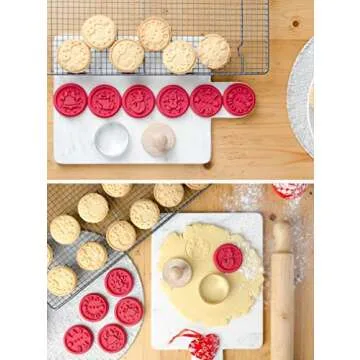 StarPack Christmas Cookie Stamps Set – 6 Designs & Cutter