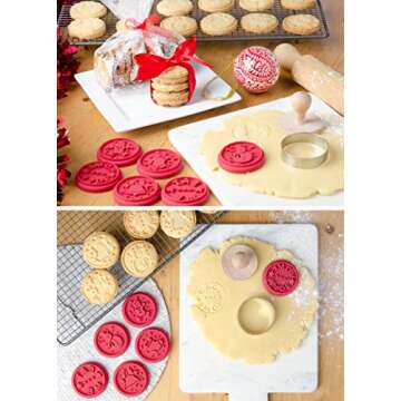 StarPack Christmas Cookie Stamps Set – 6 Designs & Cutter