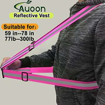Reflective Running Vest,Safety Reflective Vest with Adjustable Strap for Running,Cycling, Motorcycle and Walking,Fits over Outdoor Clothing,Breathable Waterproof Lightweight (2 Pack Purple Pink)