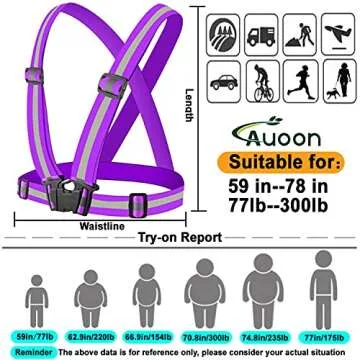 Reflective Running Vest,Safety Reflective Vest with Adjustable Strap for Running,Cycling, Motorcycle and Walking,Fits over Outdoor Clothing,Breathable Waterproof Lightweight (2 Pack Purple Pink)