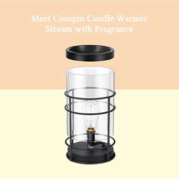 SOLIGT+Cocopin Edison Style Metal Candle Warmer for Wax Cubes Freshener Wax Melter, with 2 Pack Scented Wax
