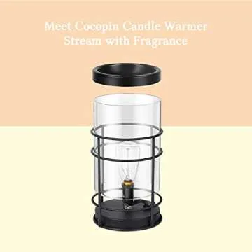SOLIGT+Cocopin Edison Style Metal Candle Warmer for Wax Cubes Freshener Wax Melter, with 2 Pack Scented Wax