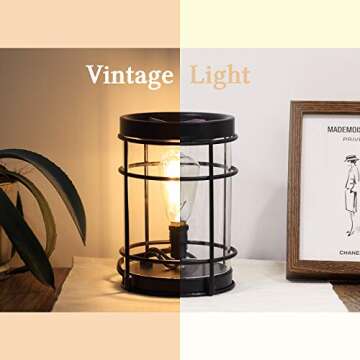 SOLIGT+Cocopin Edison Style Metal Candle Warmer for Wax Cubes Freshener Wax Melter, with 2 Pack Scented Wax