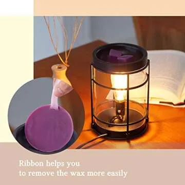 SOLIGT+Cocopin Edison Style Metal Candle Warmer for Wax Cubes Freshener Wax Melter, with 2 Pack Scented Wax