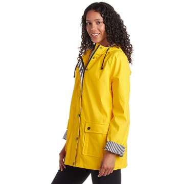 URBAN REPUBLIC Women's Rain Jacket - Lightweight Slicker Shell Raincoat (S-3XL), Size Large, Soft Ye...
