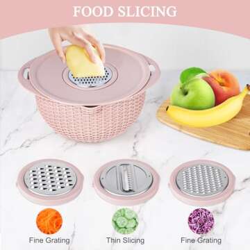 4 in 1 Colander with Mixing Bowl Set, Strainers for Kitchen, Food Strainers and Colanders,Pasta Rice...