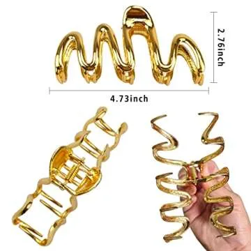 Stylish HOXIEYA Snake Hair Claw Clip in Gold for Women