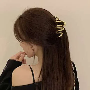 Stylish HOXIEYA Snake Hair Claw Clip in Gold for Women