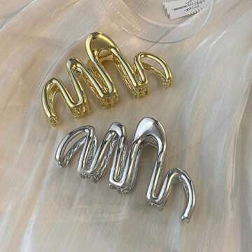 Stylish HOXIEYA Snake Hair Claw Clip in Gold for Women