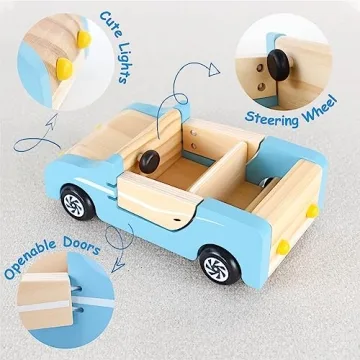 PairPear Family Car for Dolls - Imaginative Wooden Toy