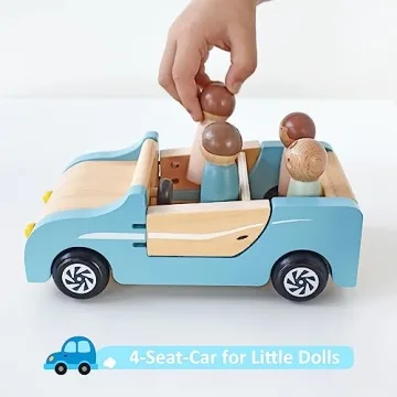 PairPear Family Car for Dolls - Imaginative Wooden Toy