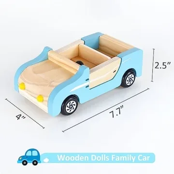PairPear Family Car for Dolls - Imaginative Wooden Toy