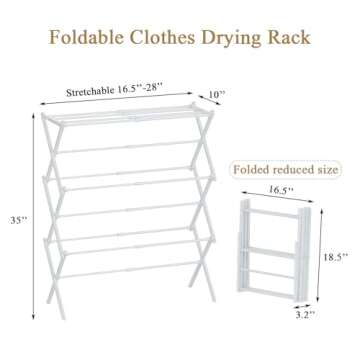 STARLATTA 3-Tier Drying Rack - Foldable & Antirust