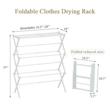 STARLATTA 3-Tier Drying Rack - Foldable & Antirust