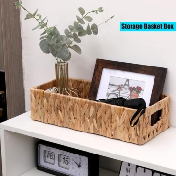 Natural Water Hyacinth Toilet Tank Basket for Eco-Friendly Storage