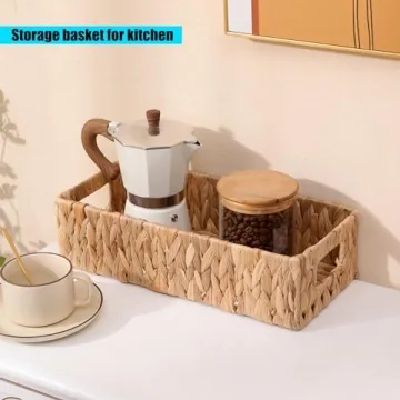 Natural Water Hyacinth Toilet Tank Basket for Eco-Friendly Storage