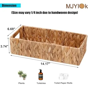 Natural Water Hyacinth Toilet Tank Basket for Eco-Friendly Storage