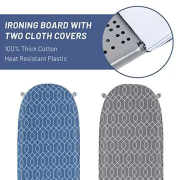 APEXCHASER Ironing Board Small with Iron Holder, Tabletop Ironing Board with 2 Heat Resistant Ironin...
