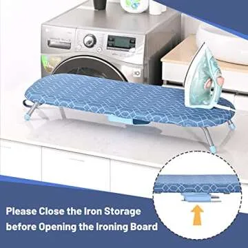 Compact APEXCHASER Ironing Board with Iron Holder