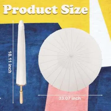 GSYUWIH 7 Pack Paper White Wedding Umbrella - Elegant 33 Inch Parasol for Stunning Weddings