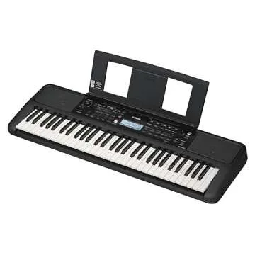 Yamaha 61 Touch Sensitive Keys Portable Keyboard for Beginners with Music Rest, Power Adapter PSR-E383