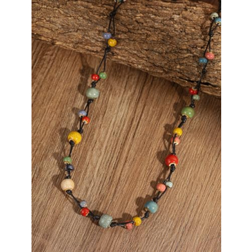 Bohemian Ceramic Bead Long Necklace for Women