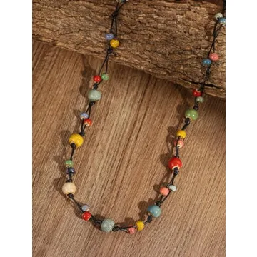 Bohemian Ceramic Bead Long Necklace for Women