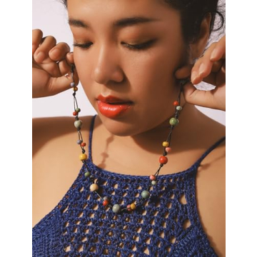 Bohemian Ceramic Bead Long Necklace for Women