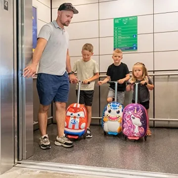 Kids Ride On Luggage Scooter Suitcase with LED Wheels