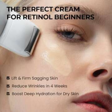 [SKIN&LAB] Retinol Lifting Roller Cream with Massage applicator, Vegan Anti Aging Face and Neck Crea...