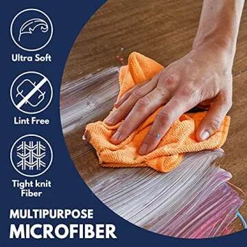 USANOOKS Microfiber Cleaning Cloth - 8 Pcs 12"x11" - High Performance - 1200 Washes, Ultra Absorbent Towels Weave Grime & Liquid for Streak-Free Mirror (Pack of 8)