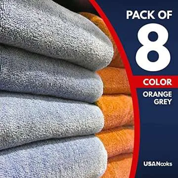 USANOOKS Microfiber Cleaning Cloth - 8 Pcs 12"x11" - High Performance - 1200 Washes, Ultra Absorbent Towels Weave Grime & Liquid for Streak-Free Mirror (Pack of 8)