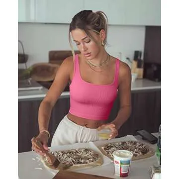 OQQ Women's Ribbed Seamless Workout Tank Tops - 3 Pack