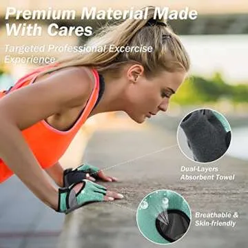 LIFECT Freedom Workout Gloves, Knuckle Weight Lifting Shorty Fingerless Gloves with Curved Open Back, for Powerlifting, Gym, Women and Men (Aqua, Medium)