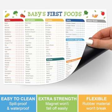 POCAZONE Baby First Foods Tracker Magnets - 101 Foods Checklist