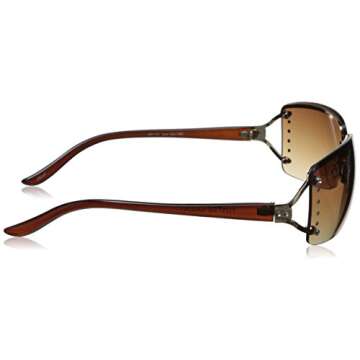 Foster Grant Women's Vera Oval Sunglasses, Gold/Brown, 64 mm