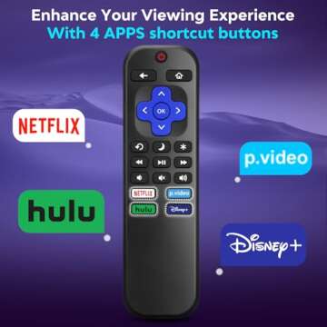 Roku-TV Remote Replacement, Universal Control for TCL, ONN, Hisense Roku TVs