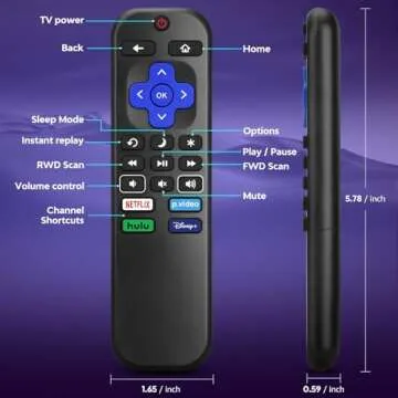 Roku-TV Remote Replacement for All Built-In Roku TVs