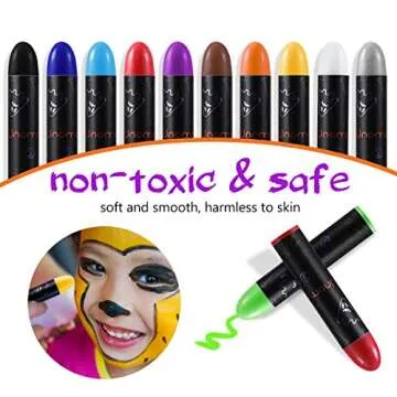 Halloween Face Makeup Kit, Halloween Face Paint Body Crayons for Kids Party Costume 12 Colors