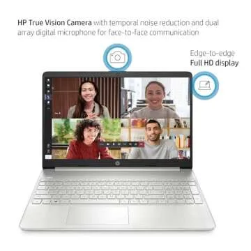 HP 15.6"" FHD Screen Laptop,Intel Core i5-1135G7 Processor, 16GB RAM, 1TB SSD, HDMI, HD Webcam, Wi-Fi 6, Bluetooth, HDMI, Type-C,Skyerd 128GB NVMe Portable SSD, Windows 11 Home, Silver, dy2795