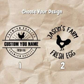 Customize EGG STAMP, Flat Rubber Stamp for Eggs, Custom Egg Stamp, Mini Egg Stamp For Farm, Fresh Egg Stamp