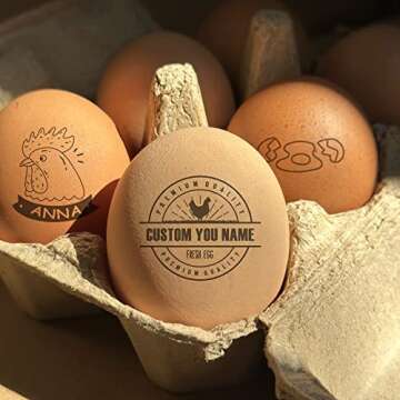 Customize EGG STAMP, Flat Rubber Stamp for Eggs, Custom Egg Stamp, Mini Egg Stamp For Farm, Fresh Egg Stamp