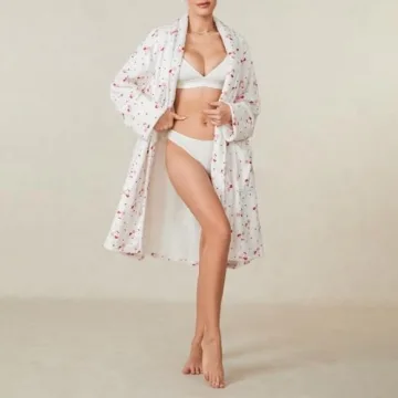 Cozy Cherry Print Kimono Robe for Women - IMISSILLEB