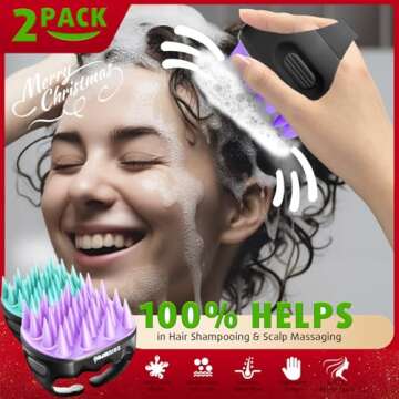 Cbiumpro 2-Pack Scalp Massager Shampoo Brush, Ultra Soft Silicone Scalp Scrubber Exfoliator Brush fo...