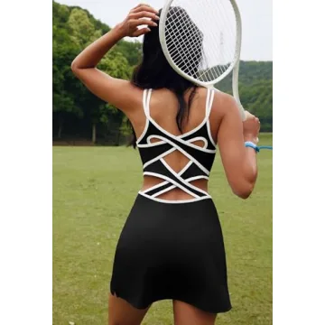 Stylish ReachMe Women's Tennis Dress with Built-in Shorts