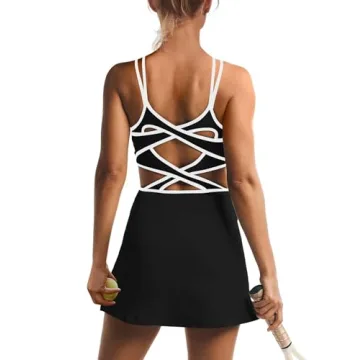 Stylish ReachMe Women's Tennis Dress with Built-in Shorts