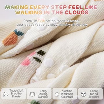 Aroveea Baby Toddler Socks Non Slip Grip Cute Fun Design
