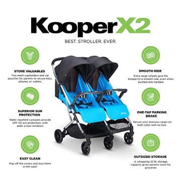 Joovy Kooper X2 Double Stroller for Easy Travel