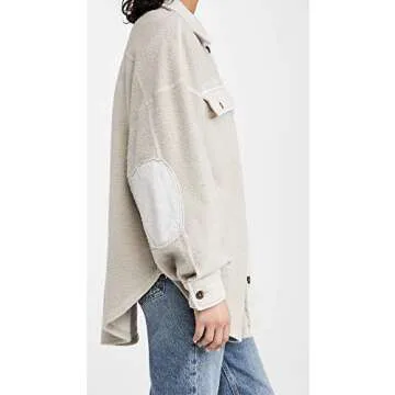 Free People Women's Ruby Jacket, Stone, Grey, Off White, M